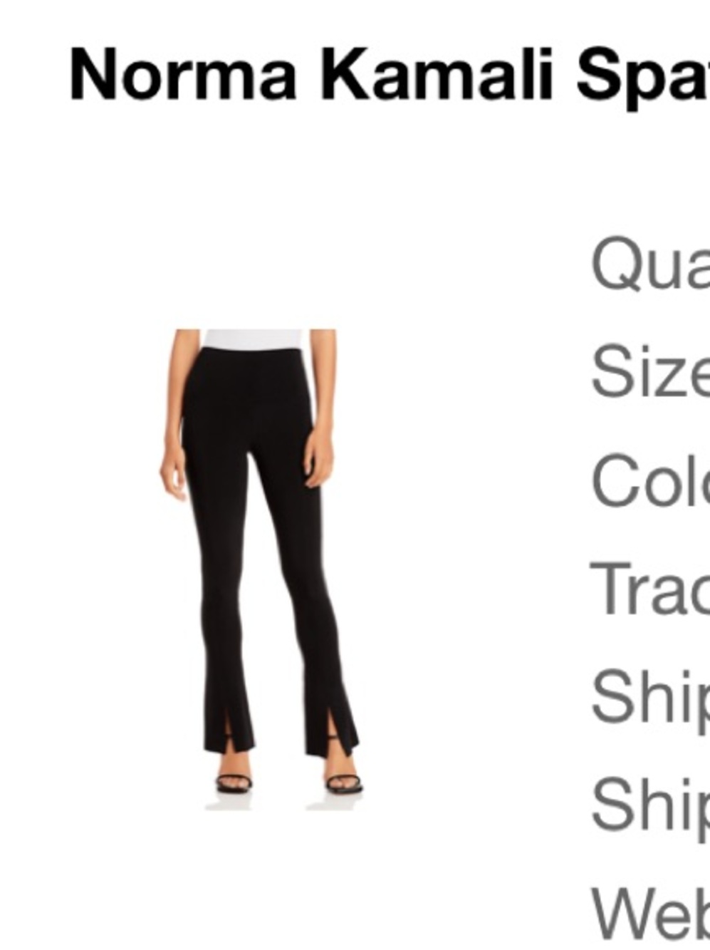 Norma Kamali Black Spat Leggings